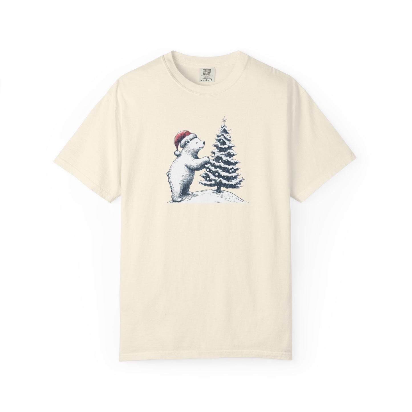Comfort Colors Polar Bear Christmas Tree Tee