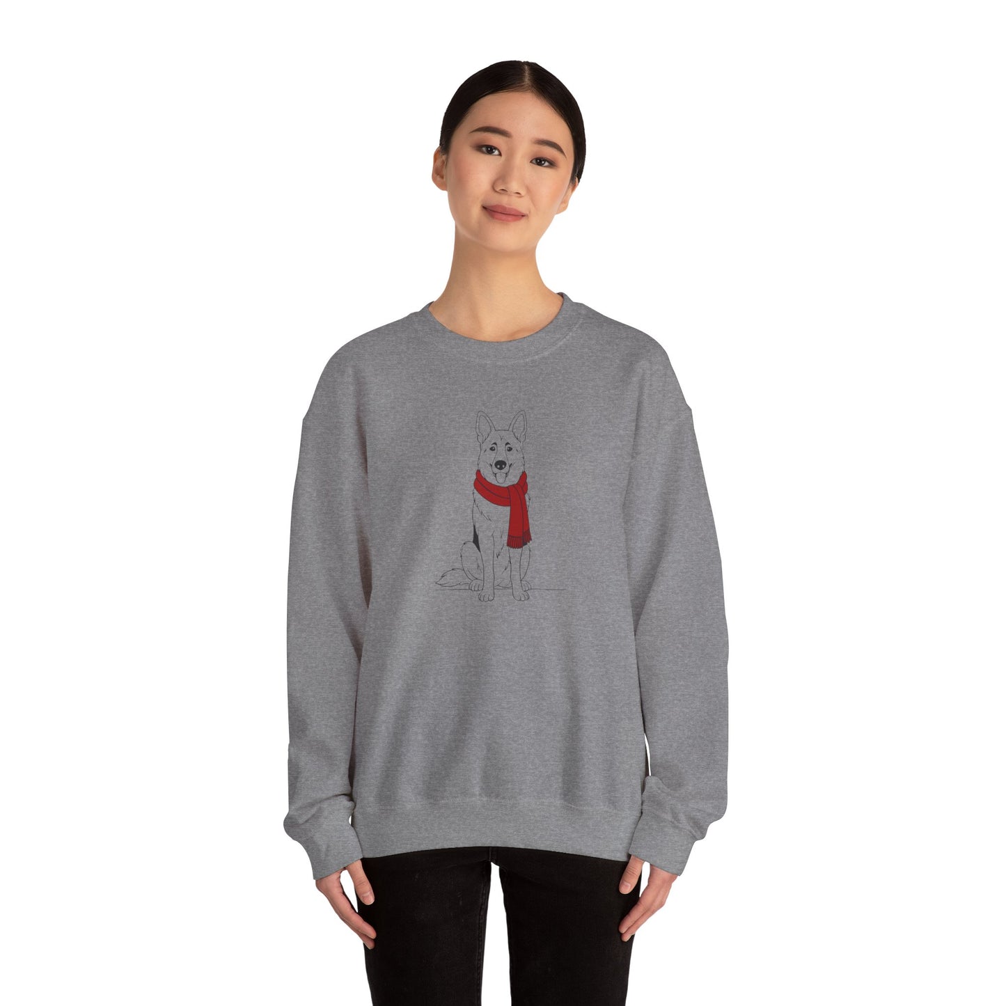 German Shepherd Scarf Premium Sweatshirt | Cozy Den Edition