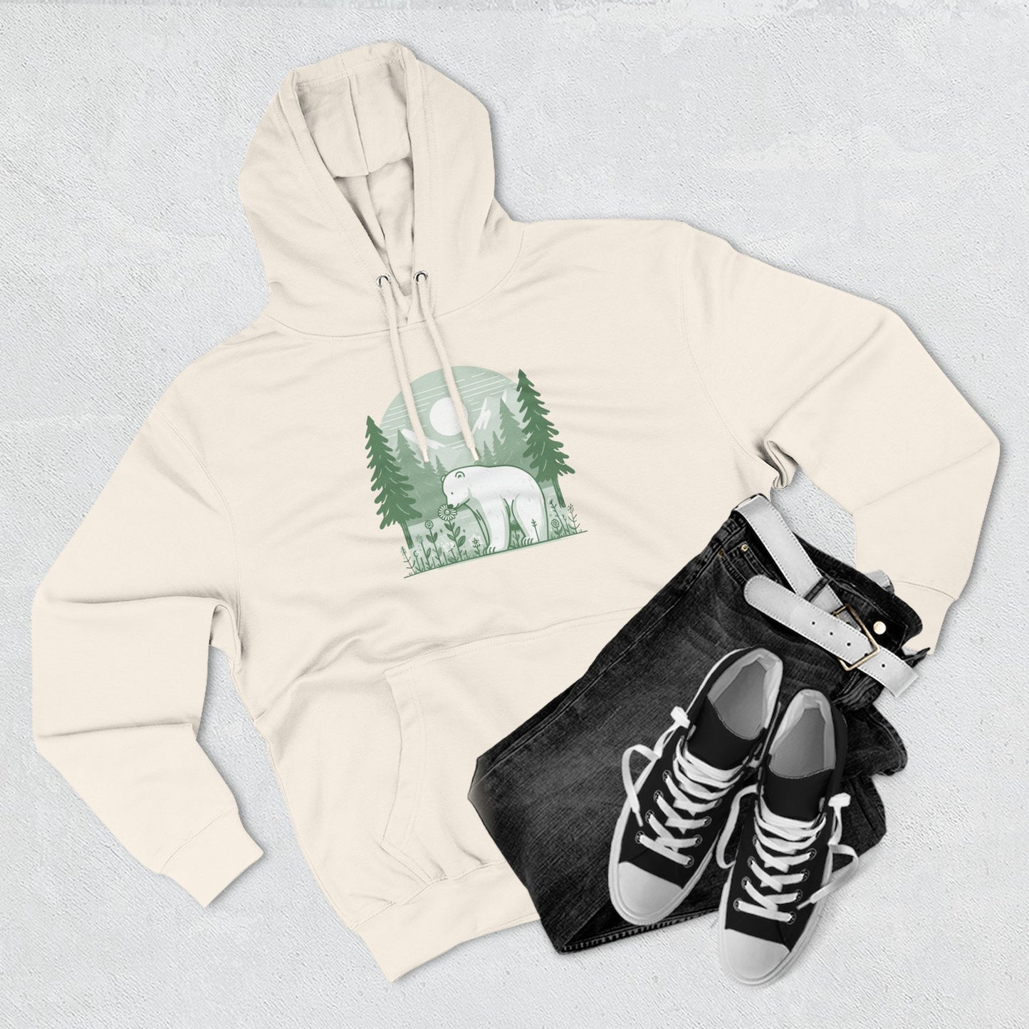 Polar Bear Forest Bloom Hoodie
