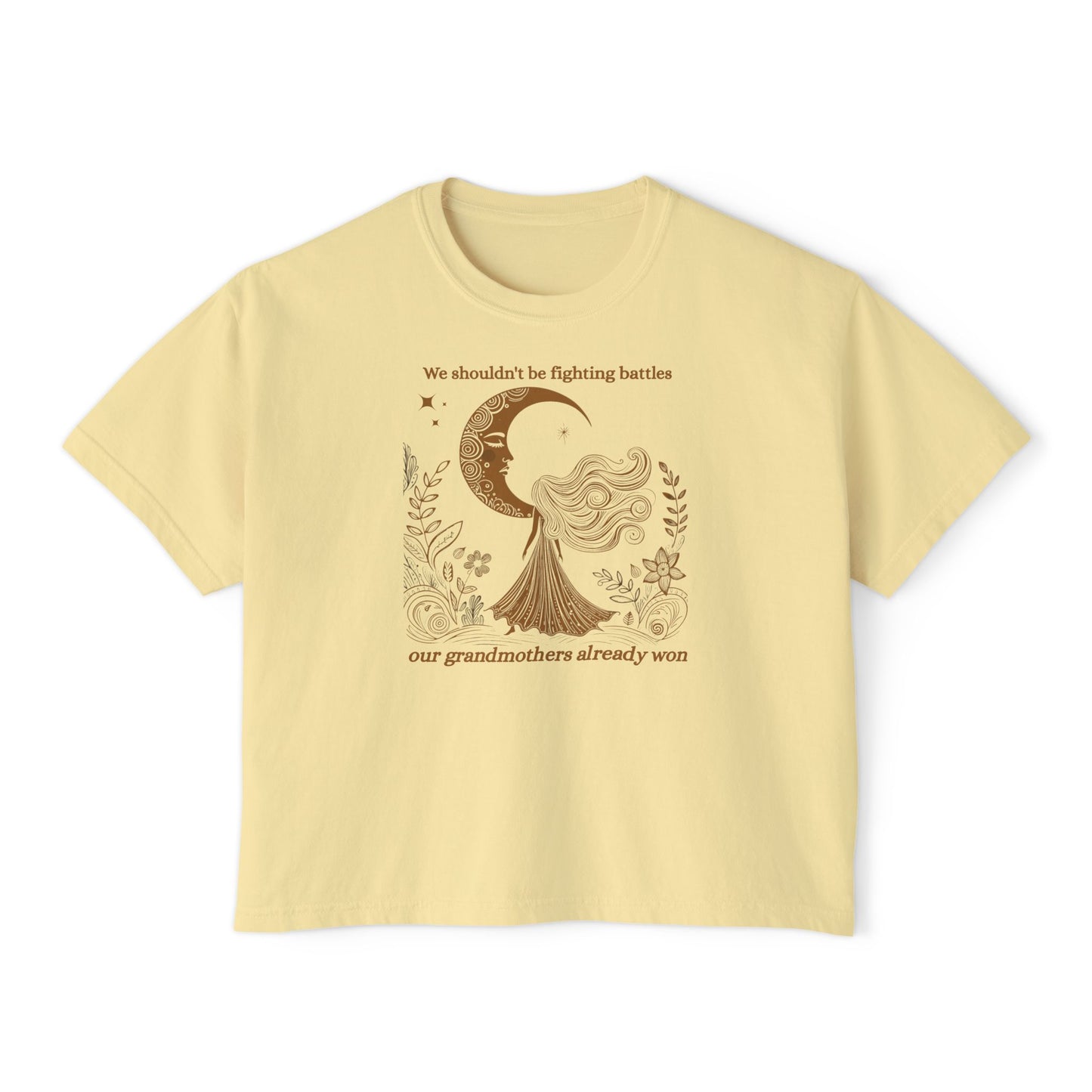 Grandmothers Battles Boxy Tee | Feminist Comfort Colors Shirt