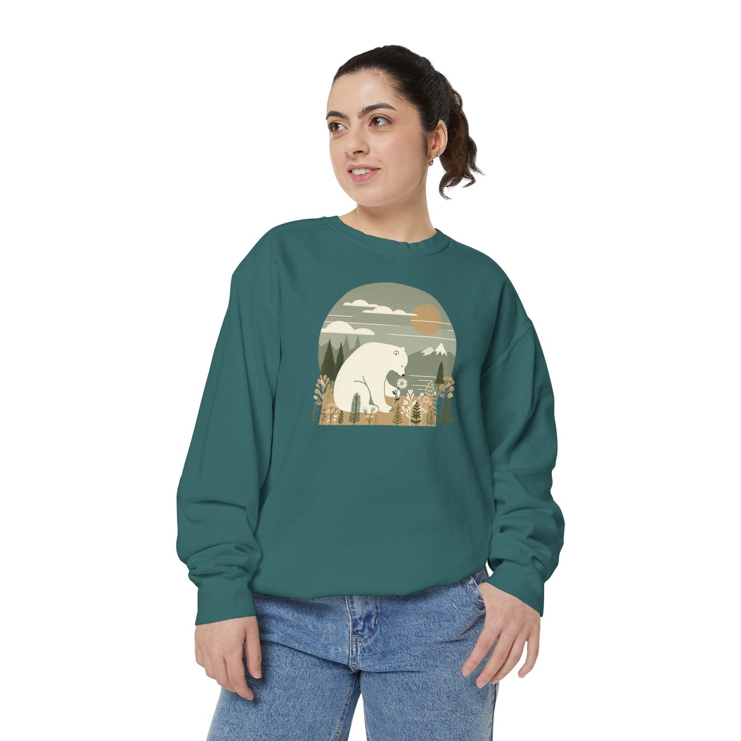 Polar Bear Wildflower Meadow Sweatshirt