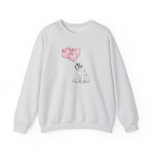 Saint Bernard Heart Balloon Premium Sweatshirt | Storybook Den Edition