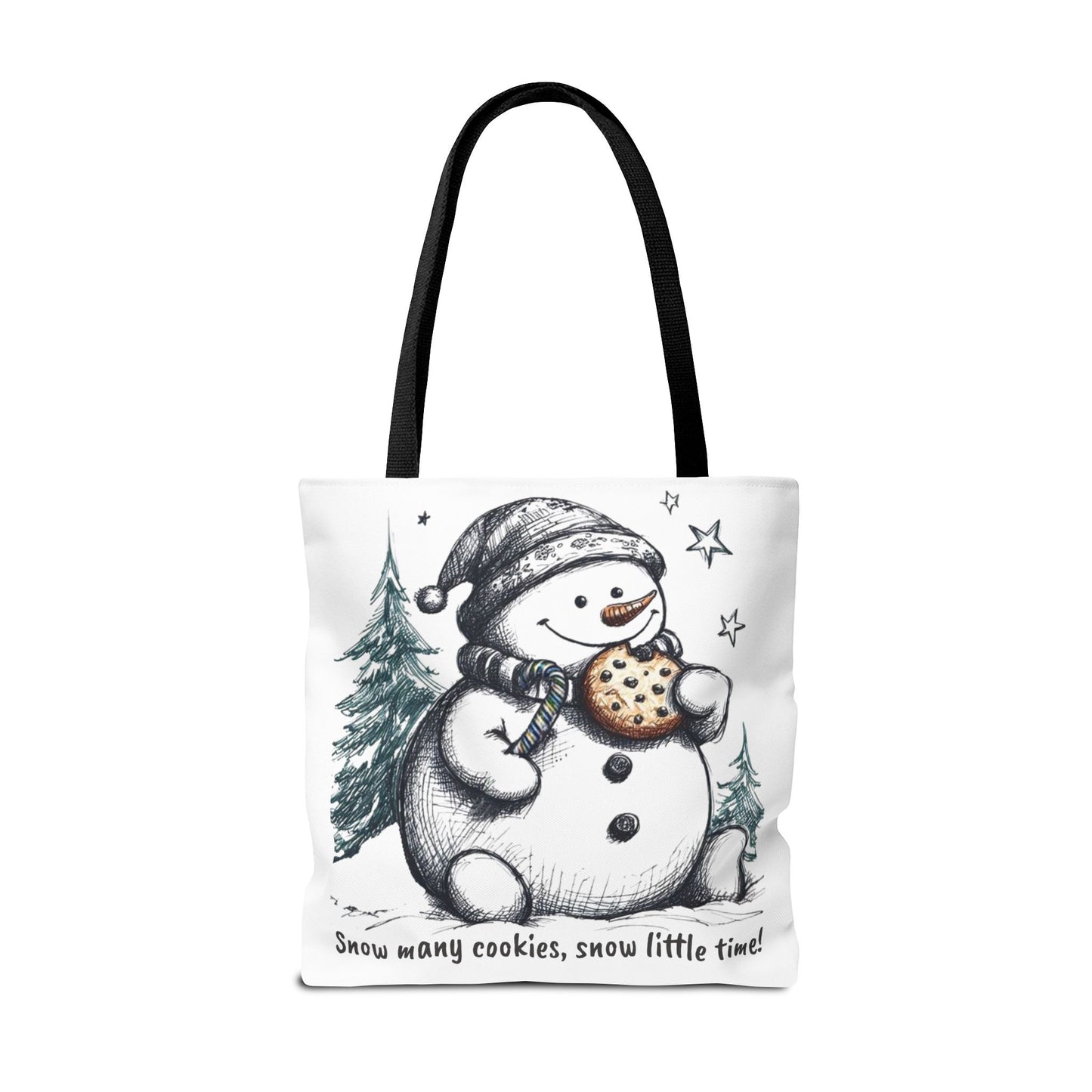 Snowman Cookie Tote Bag — Holiday Winter Market Grocery Shopper