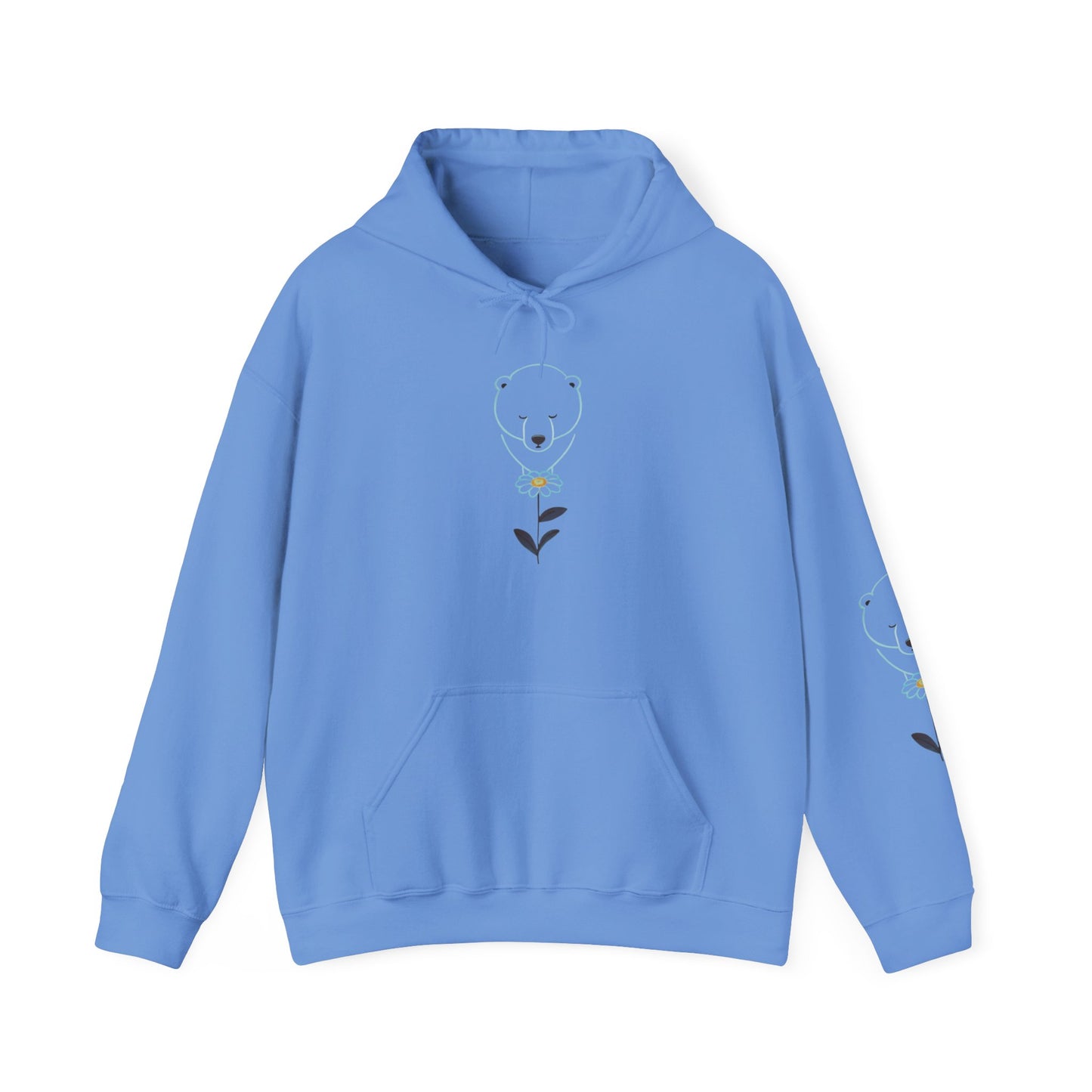 Minimalist Polar Bear & Daisy Hoodie