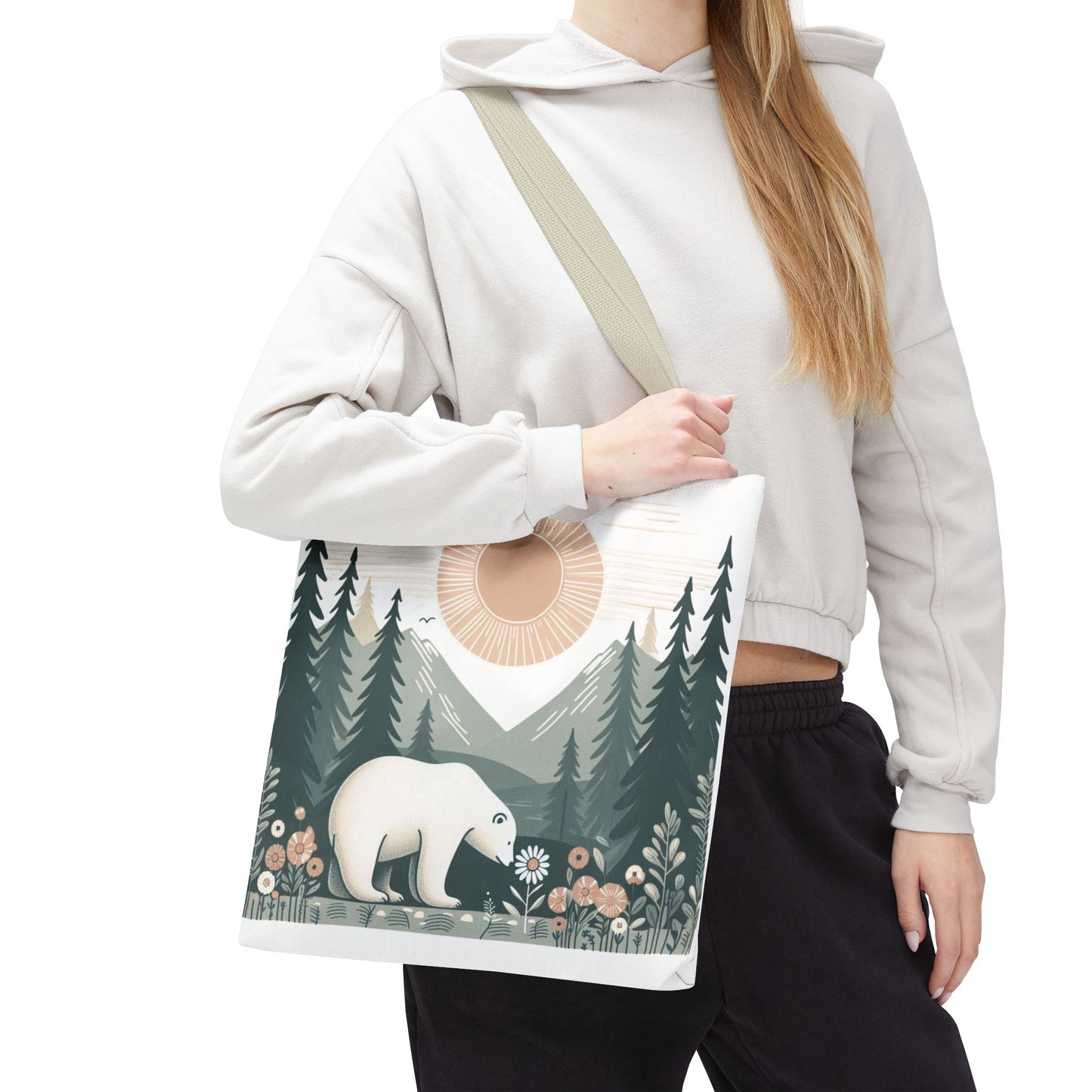 Signature Polar Bear Nature Tote Bag Double Sided