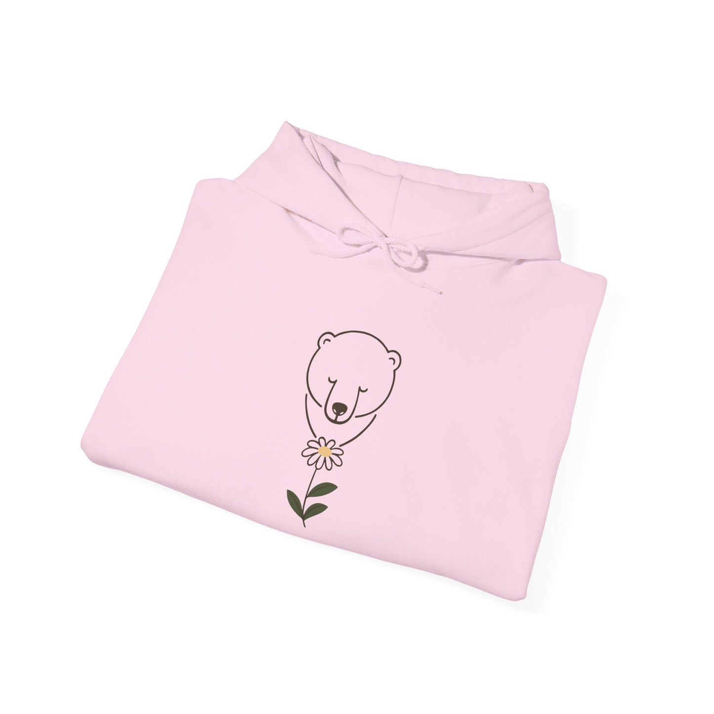 Minimalist Polar Bear & Daisy Hoodie