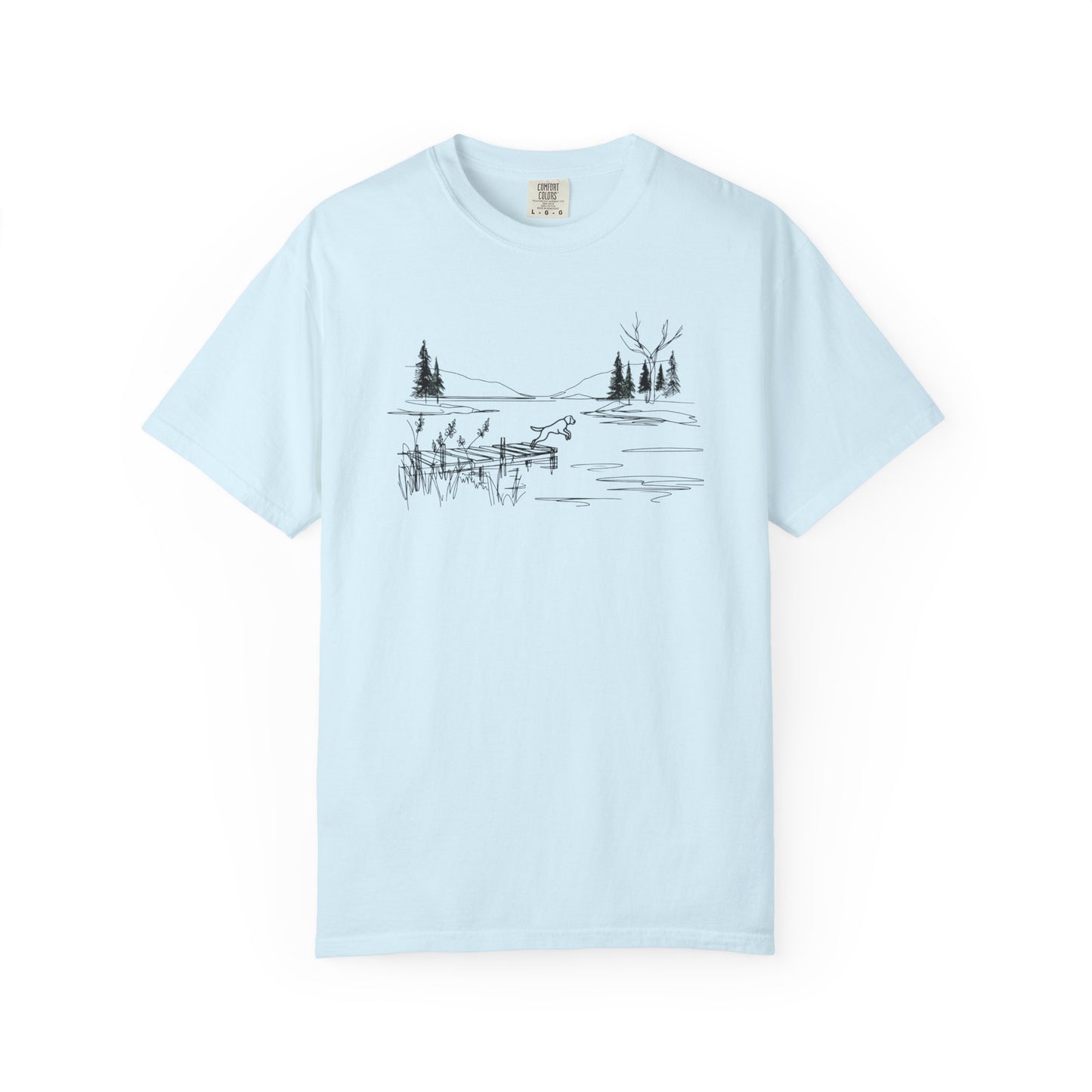 Minimalist Lake Dog Comfort Colors Tee
