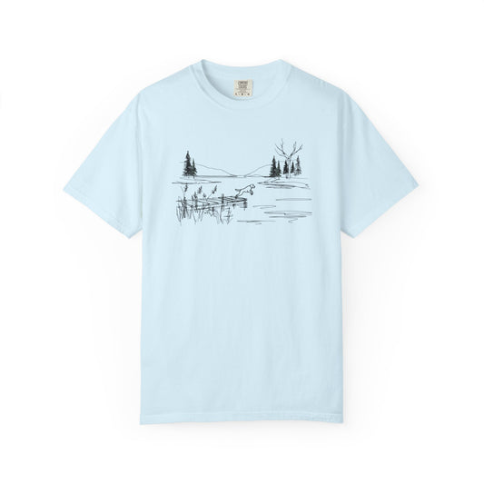 Minimalist Lake Dog Comfort Colors Tee