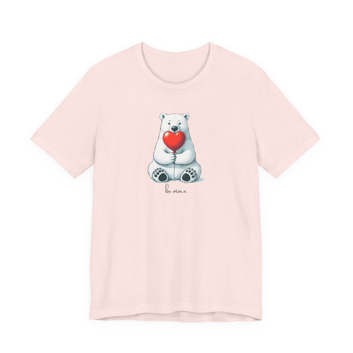 Be Mine Polar Bear T-Shirt, Cute Valentine Heart Graphic Tee