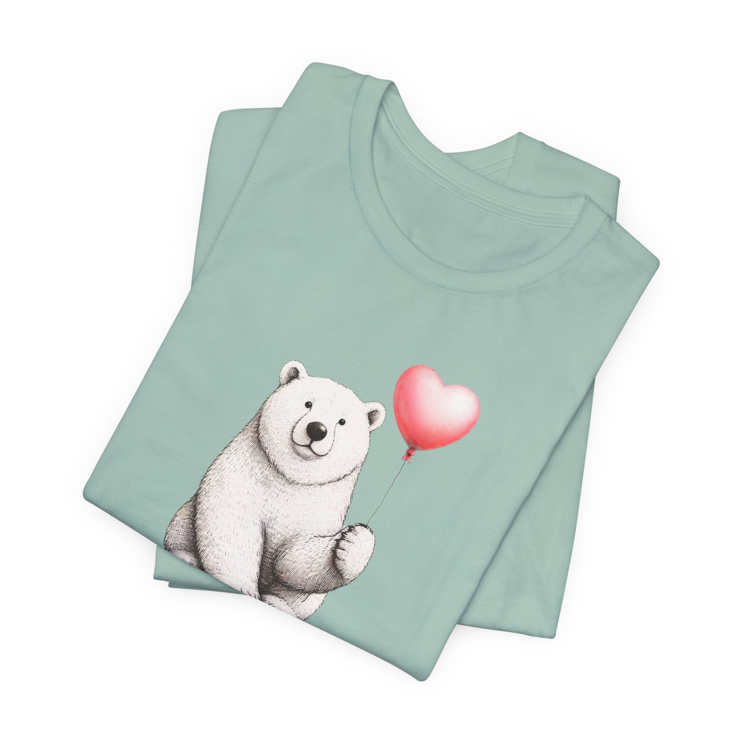 Be Mine Polar Bear T-Shirt, Heart Balloon Valentine Tee