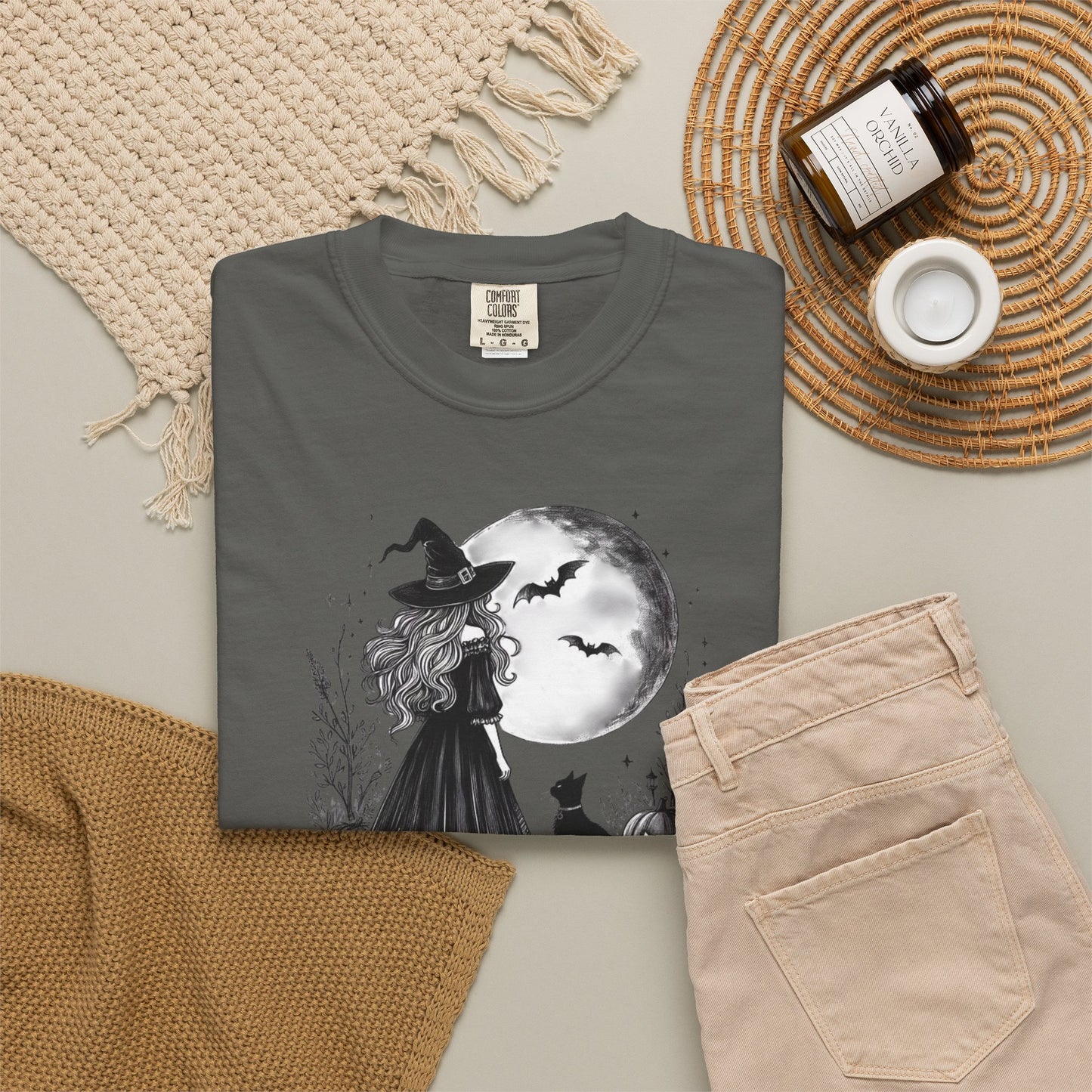 Comfort Colors Halloween Witch Moon Tee