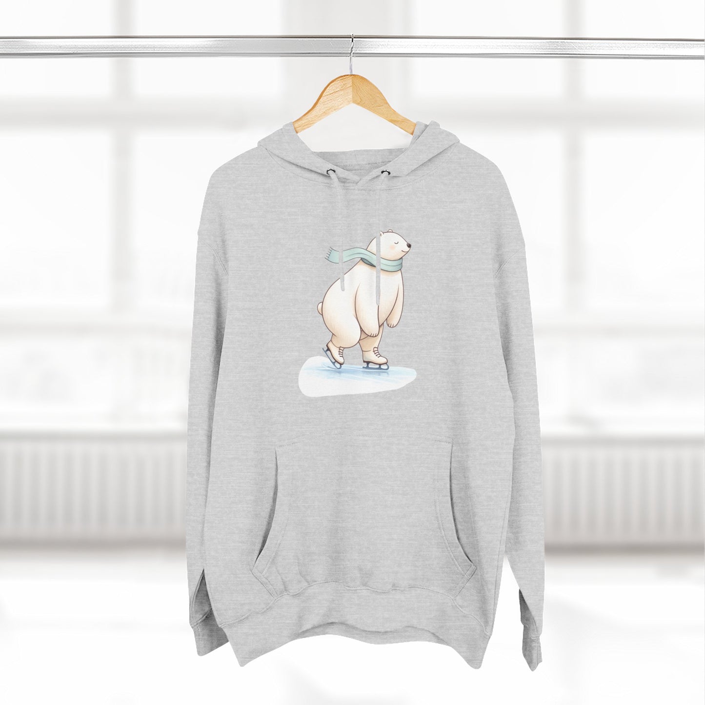 Ice Skating Polar Bear Hoodie