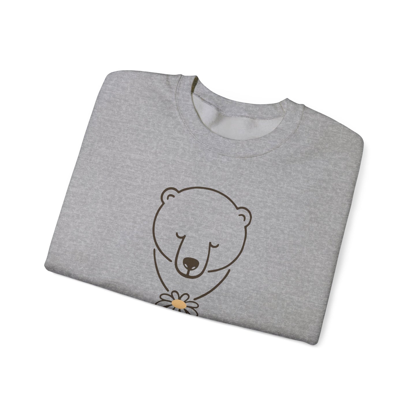 Polar Bear Wildflower Sweatshirt | Minimalist Nature Graphic