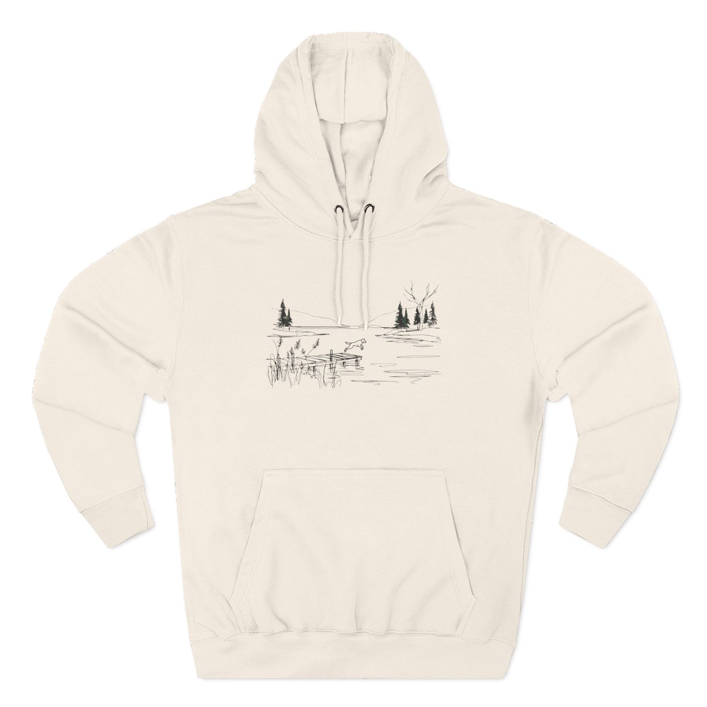 Minimalist Lake Dog Hoodie