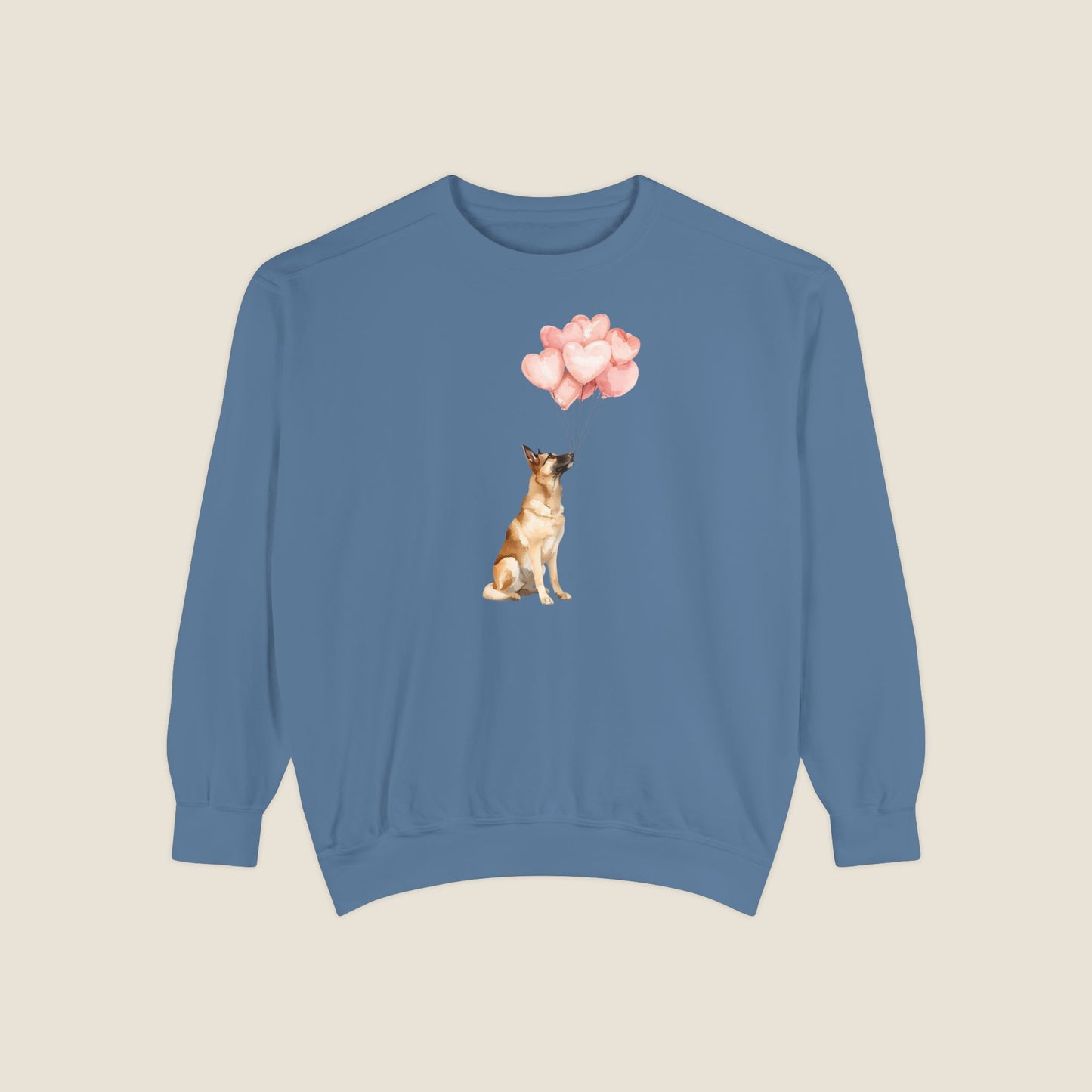 Belgian Malinois with Heart Balloons Comfort Colors Sweatshirt
