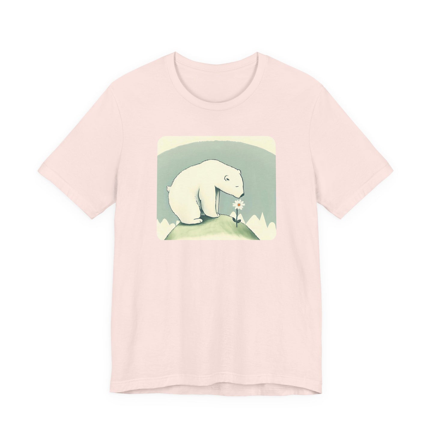 Polar Bear & Daisy Tee | Gentle Nature-Inspired Graphic Shirt