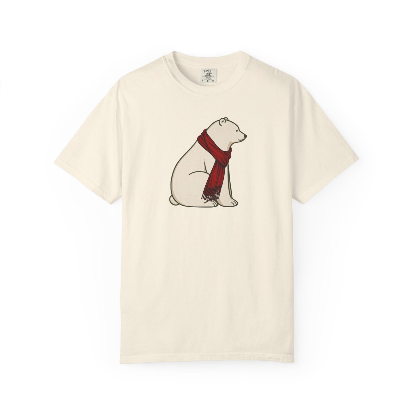 Polar Bear Scarf Comfort Colors® T-Shirt | Cozy Winter Graphic Tee