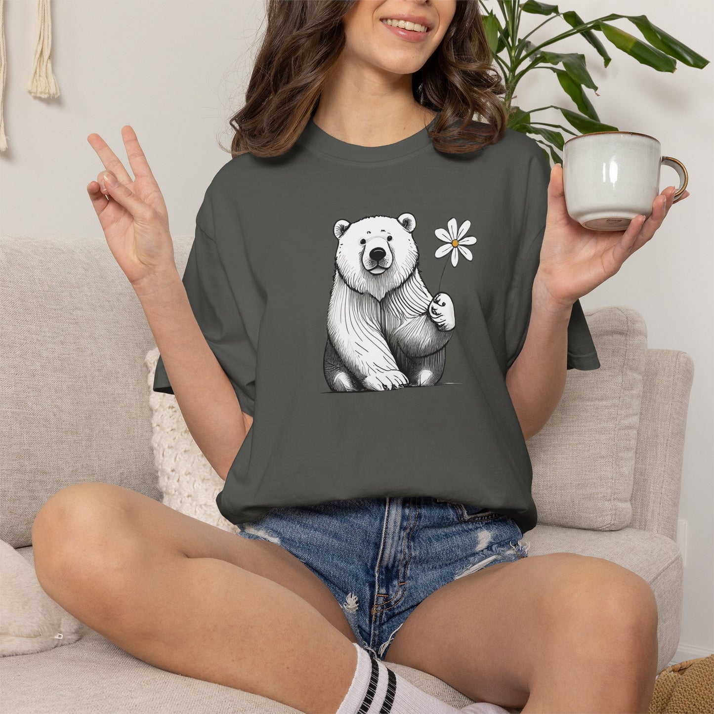Wildflower Polar Bear Comfort Colors Tee