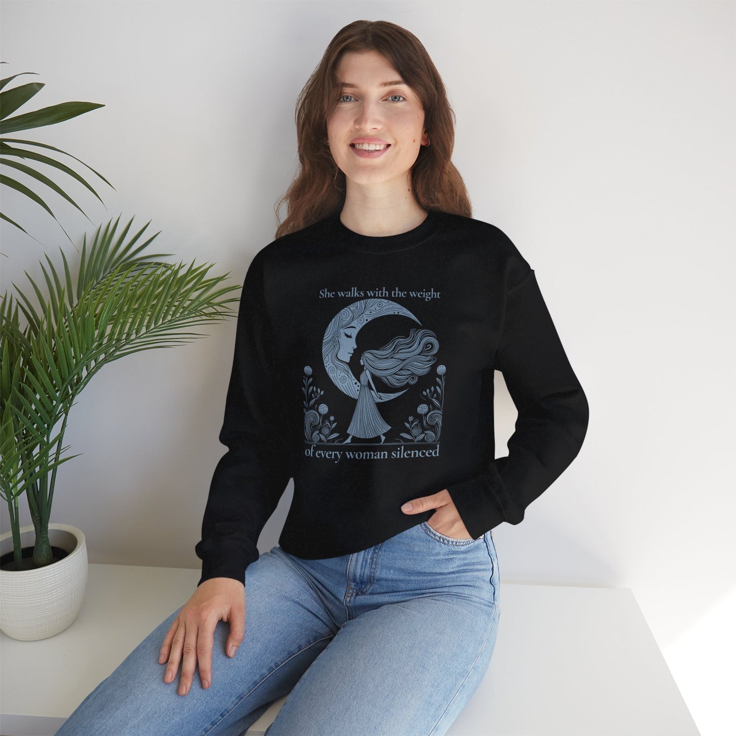 The Weight of Silence Celestial Art Sweatshirt | Mystic Den