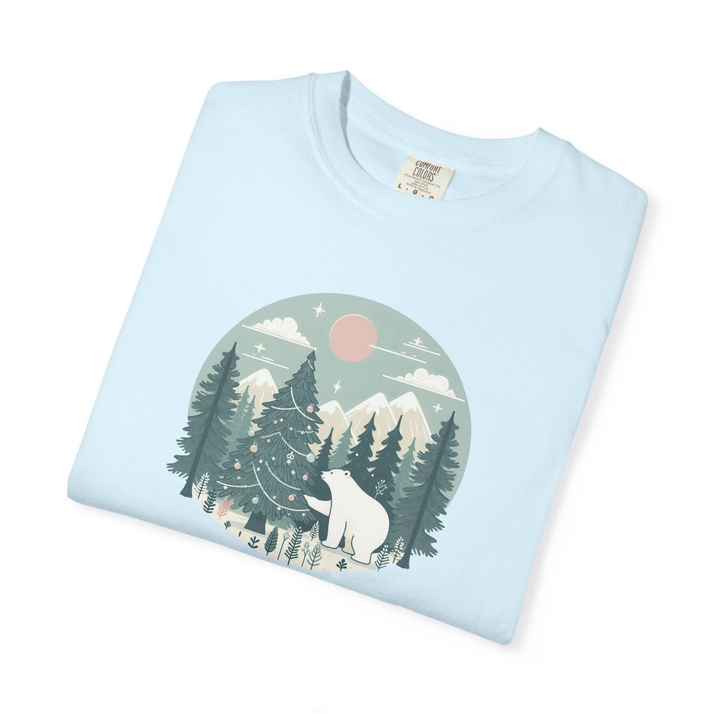 Winter Forest Polar Bear Comfort Colors Tee