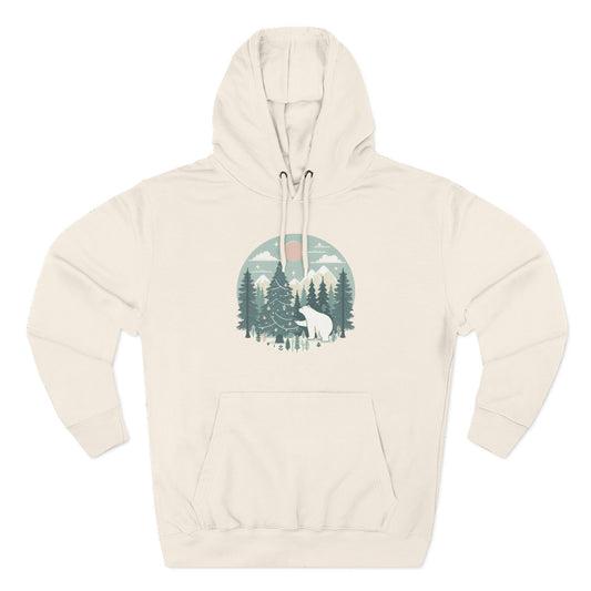 Polar Bear Winter Forest Hoodie | Mountain Nature Sweatshirt