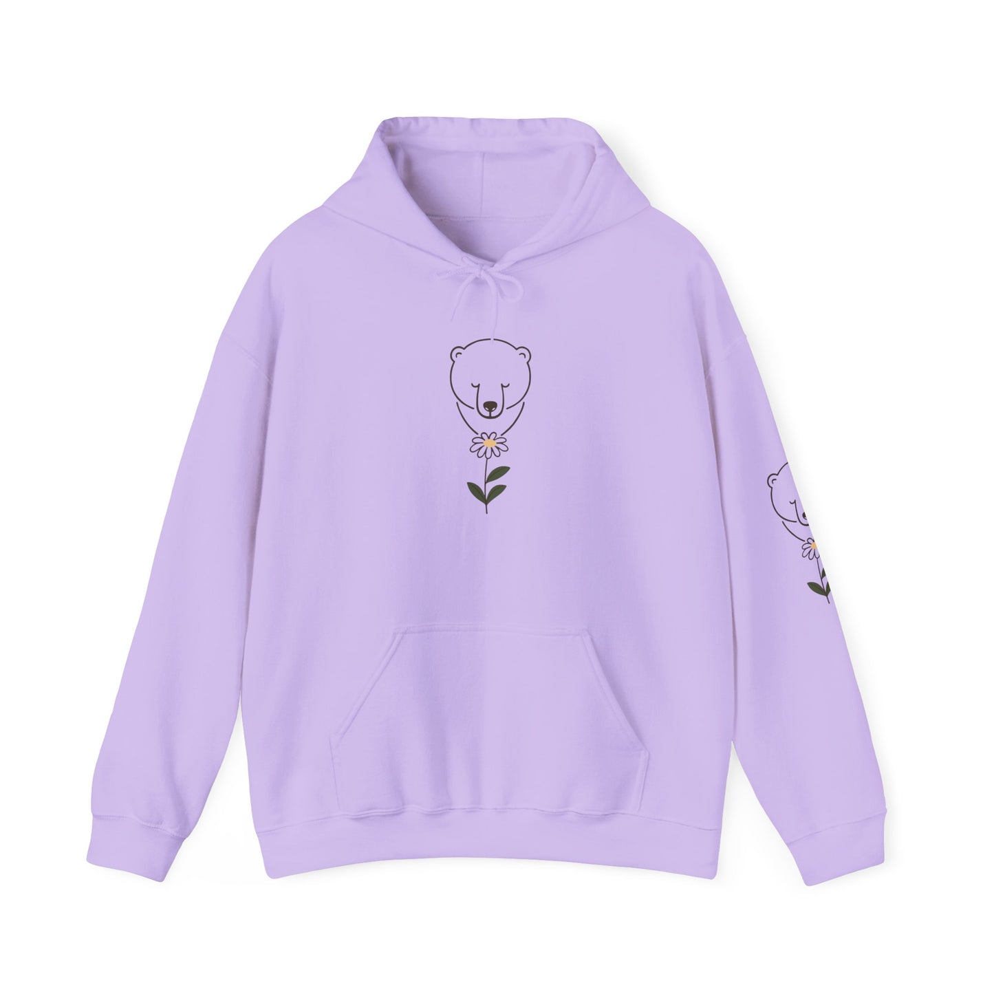 Minimalist Polar Bear & Daisy Hoodie