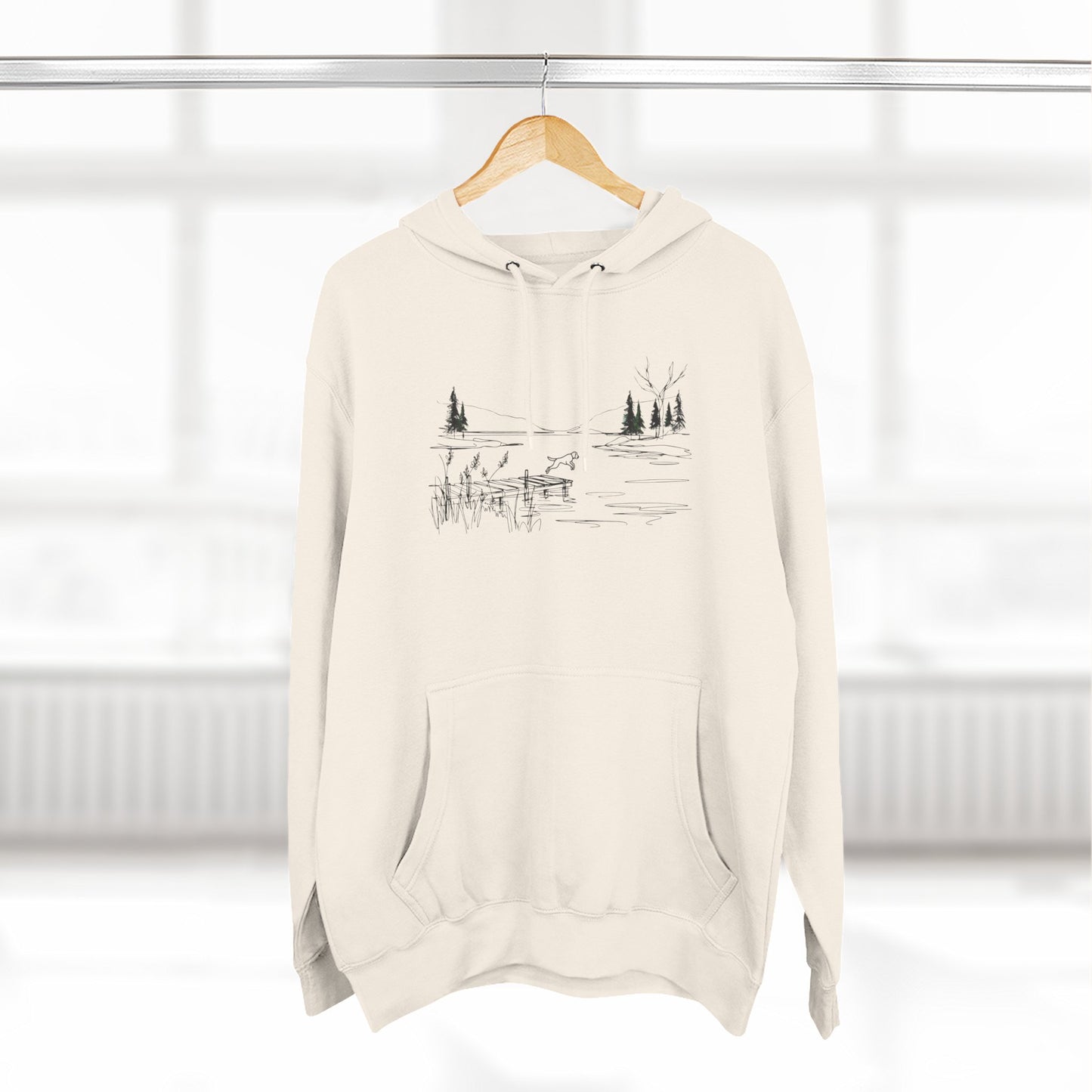 Minimalist Lake Dog Hoodie