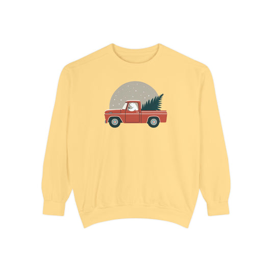 Vintage Winter Truck Comfort Colors Sweatshirt