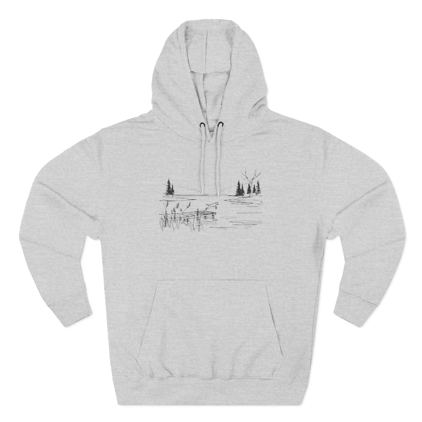 Minimalist Lake Dog Hoodie