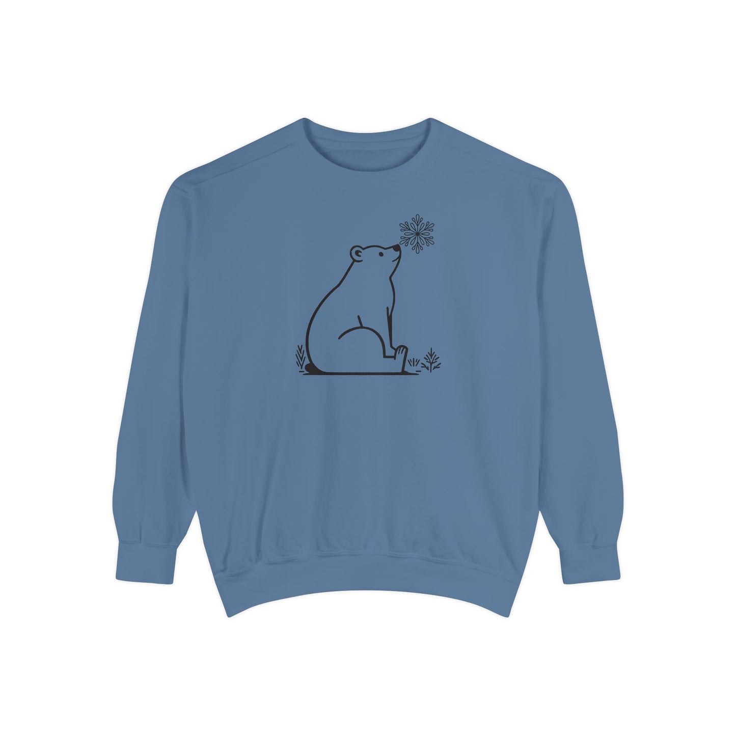 Snowflake Polar Bear Comfort Colors Sweatshirt