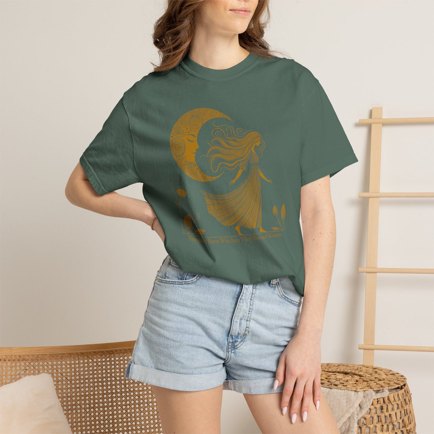 They Didn't Burn Witches They Burned Women Comfort Colors Graphic T-Shirt |  Moon Goddess Tee