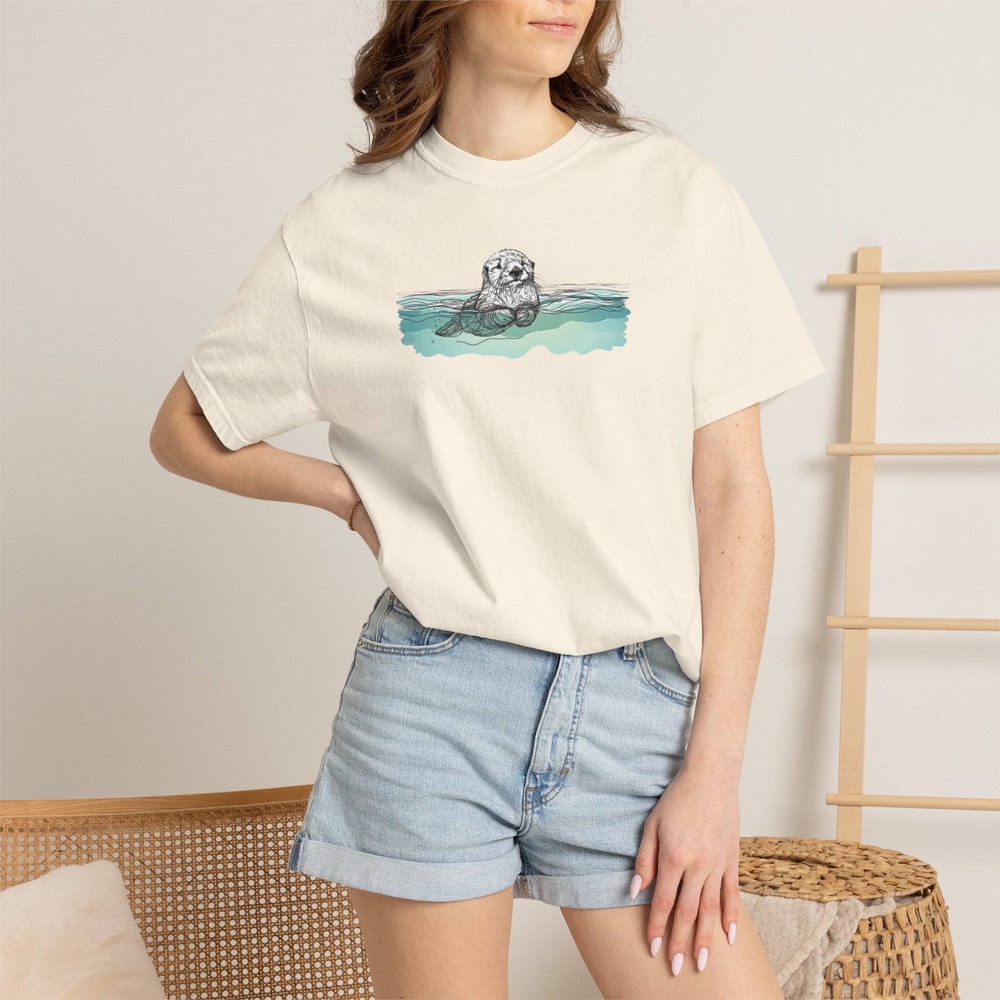 Otter in the Water Comfort Colors Tee