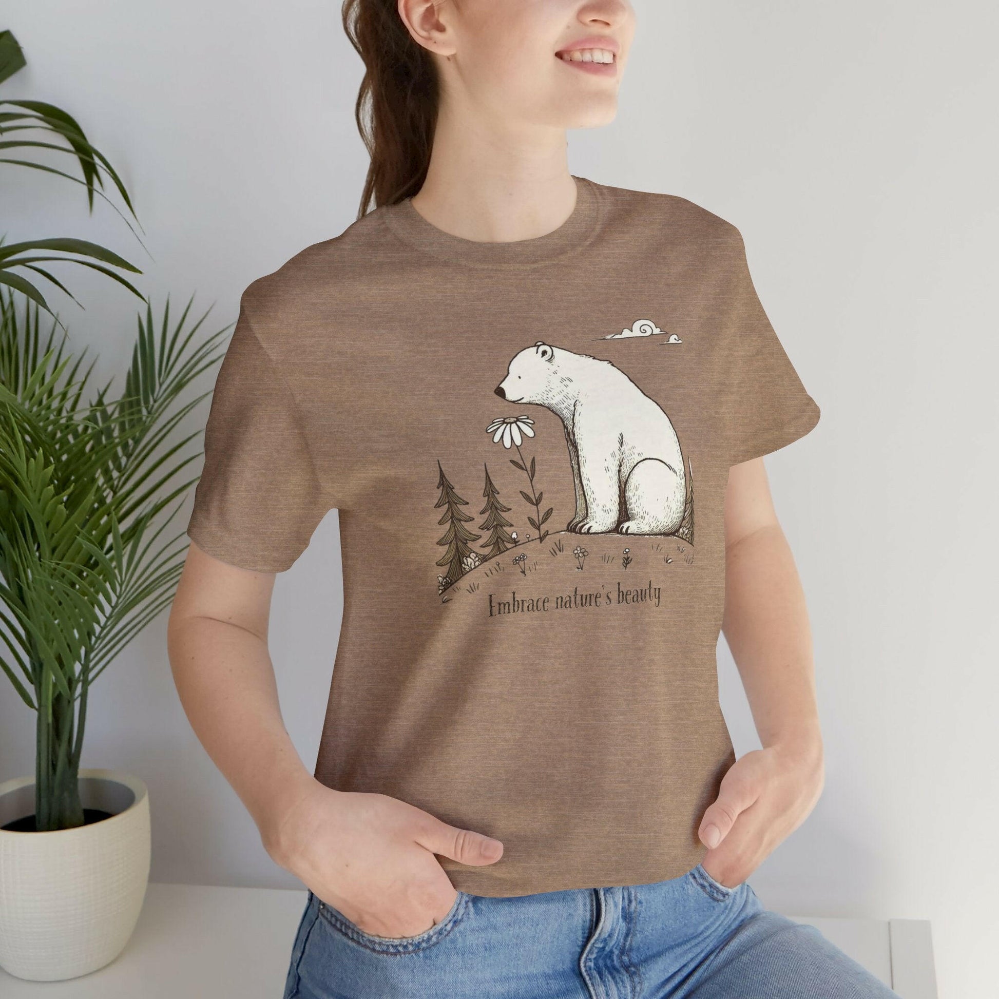 Polar Bear with Daisy Flower Tee - Stompy Paws