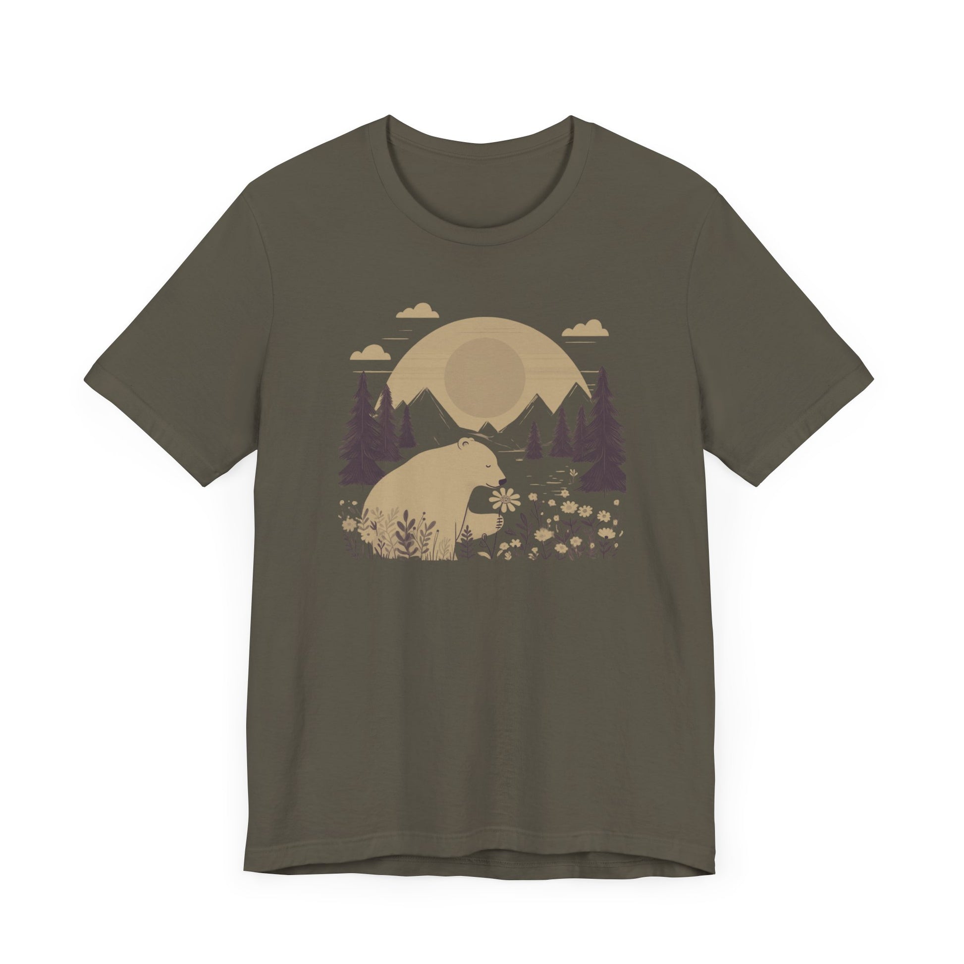 Nature's Kindness Bear Tee – Peaceful Forest Flower Scene - Stompy Paws