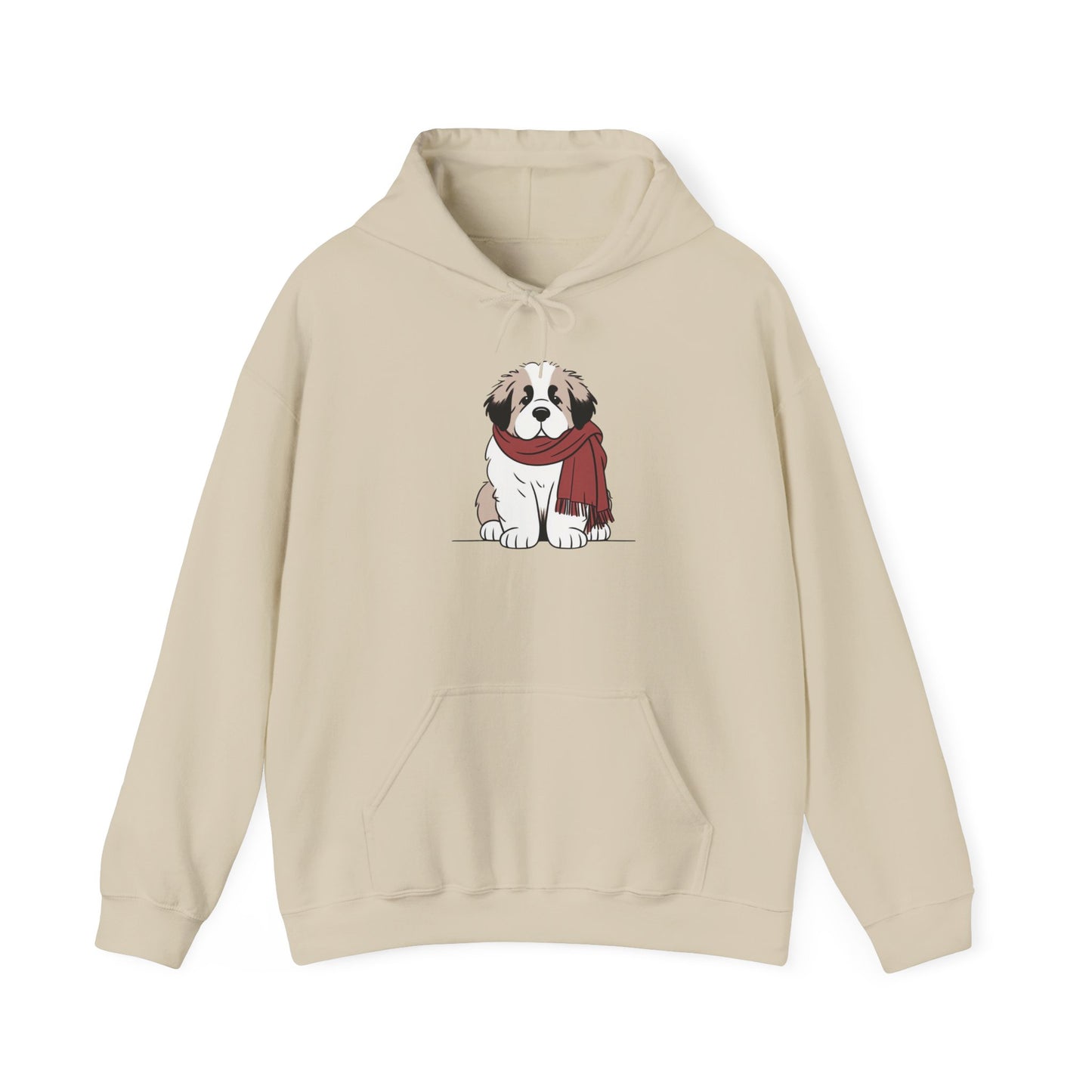 Saint Bernard Puppy Scarf  Premium Hoodie | Cozy Den Edition
