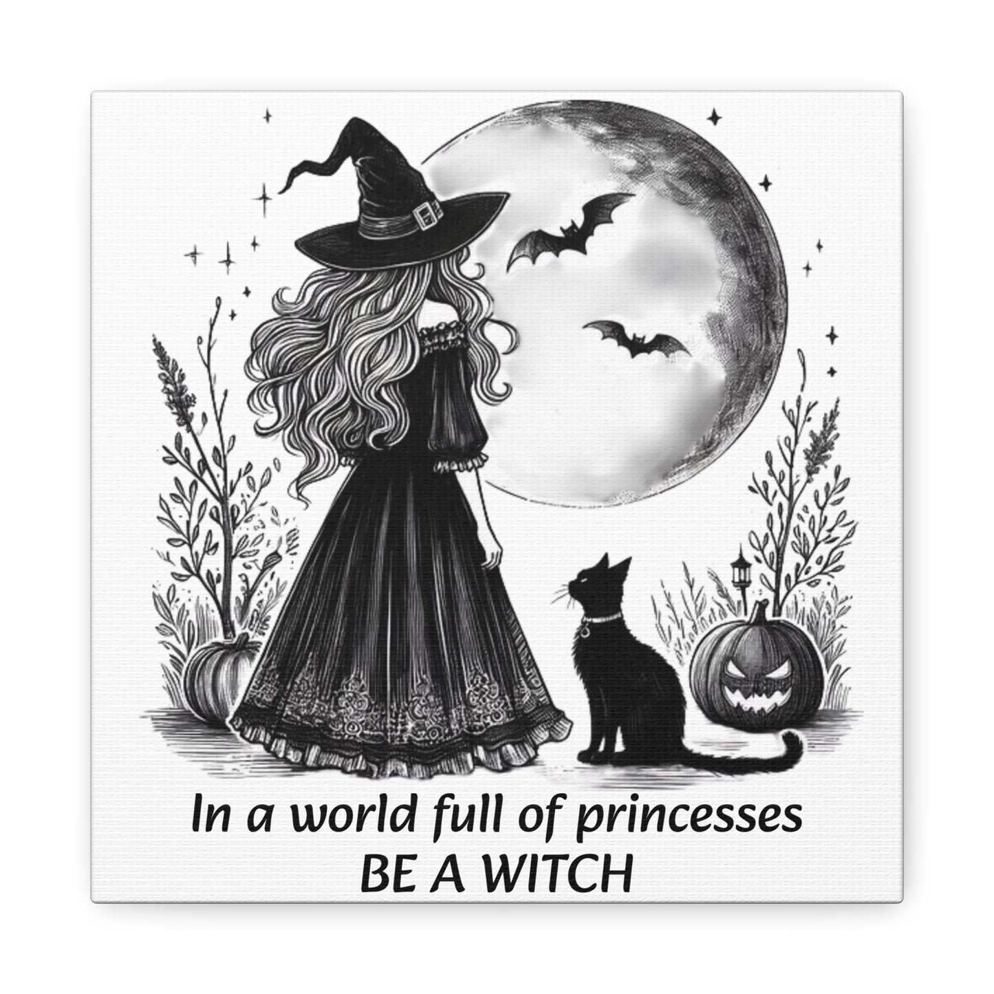 Be a Witch Canvas Wall Art Feminist Empowerment Witchlight Halloween Home Decor