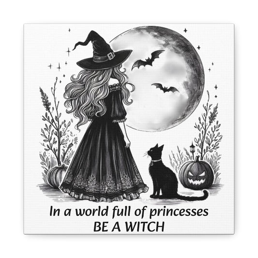 Be a Witch Canvas Wall Art Feminist Empowerment Witchlight Halloween Home Decor
