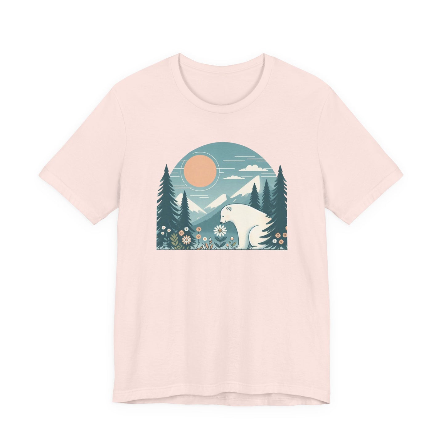 Polar Bear Mountain Nature Tee| Polar Bear Wildflower Graphic