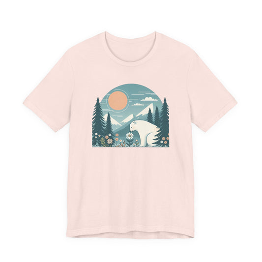 Polar Bear Mountain Nature Tee| Polar Bear Wildflower Graphic