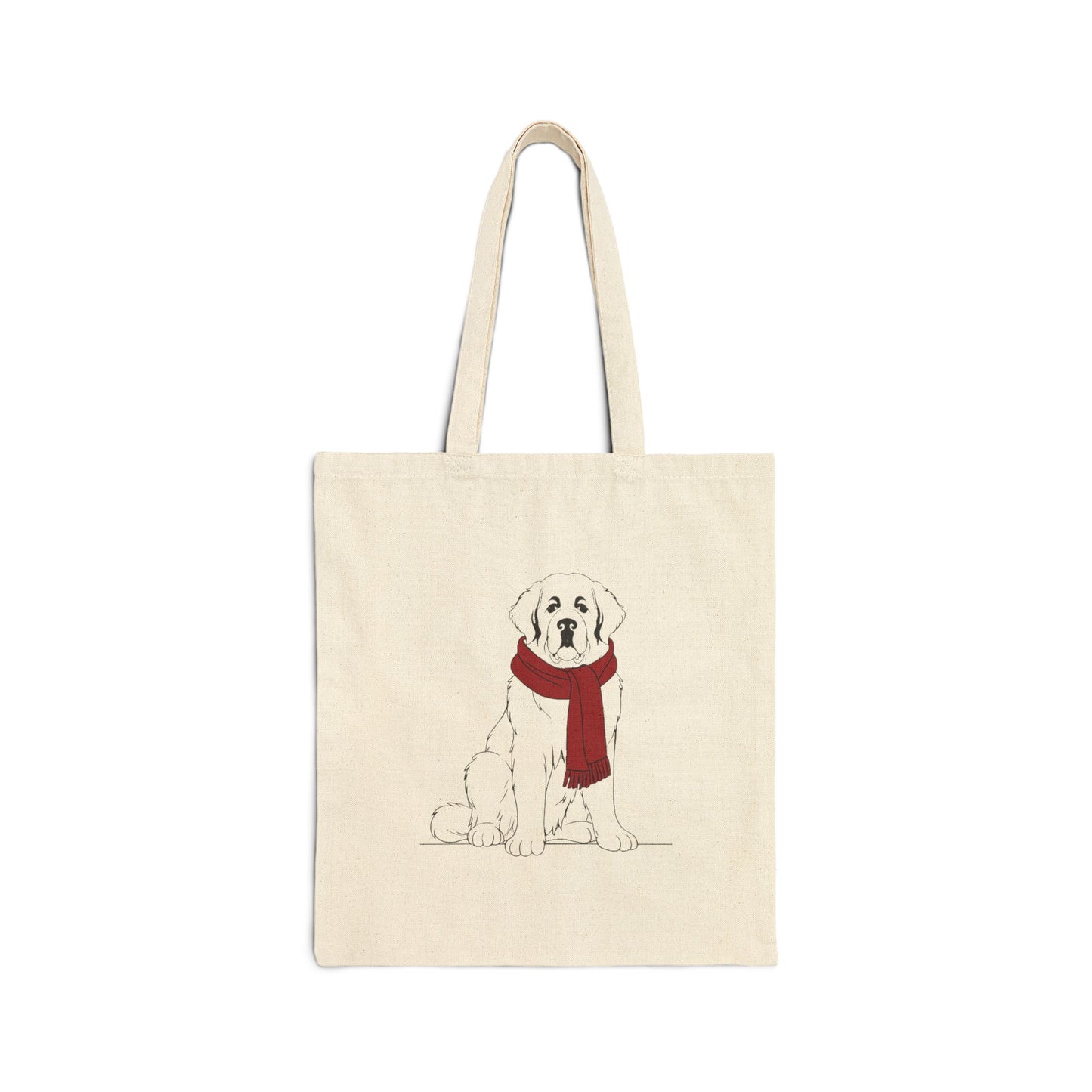 Saint Bernard Scarf Bear Premium Canvas Tote | Cozy Den Edition