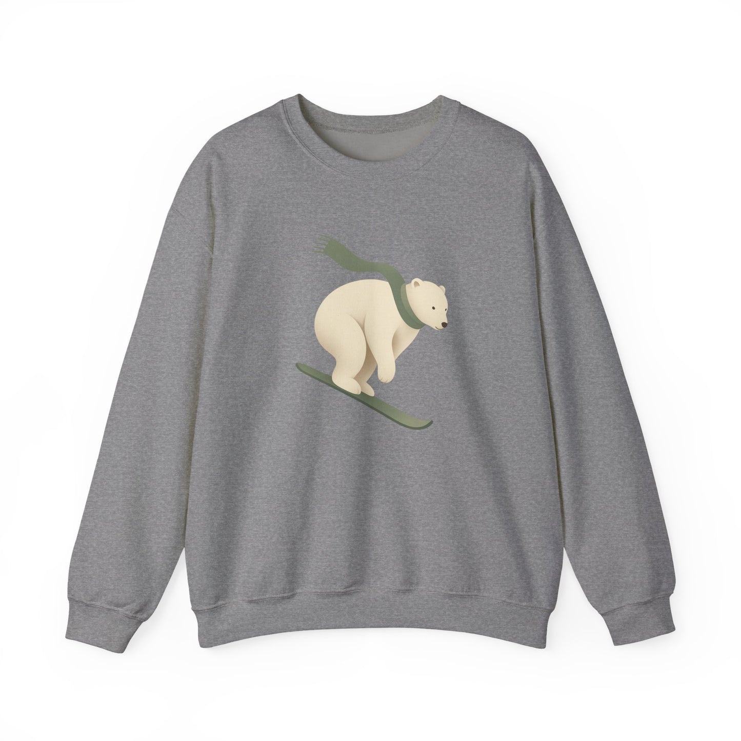 Snowboarding Polar Bear Winter Crewneck
