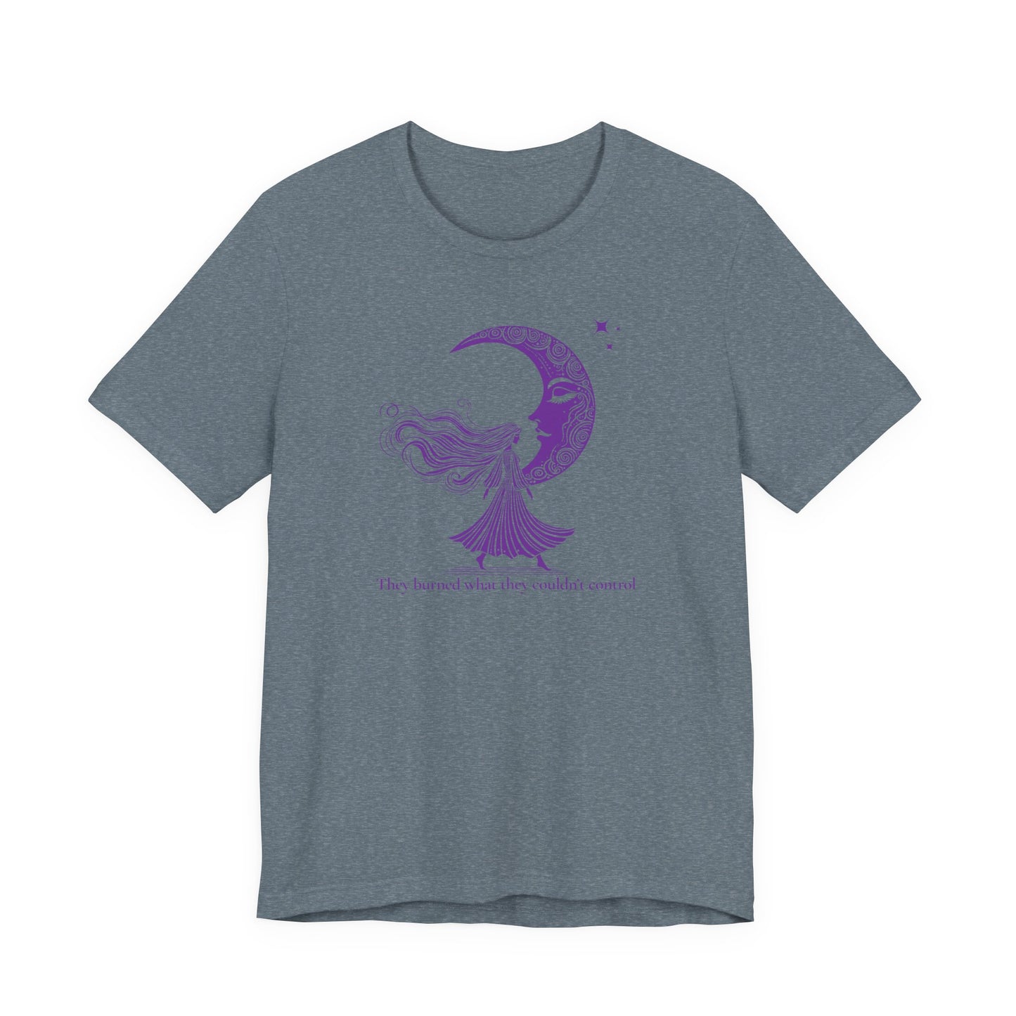 They Burned What They Couldn't Control Tee, Purple Moon Feminist Shirt
