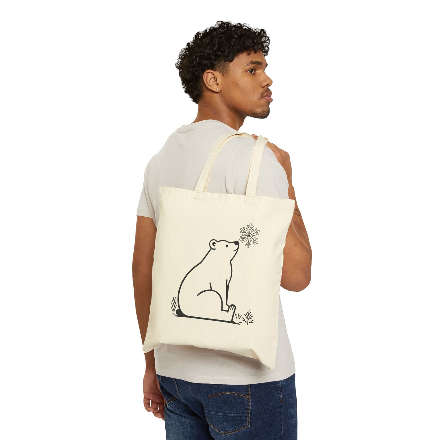 Snowflake Polar Bear Tote Bag