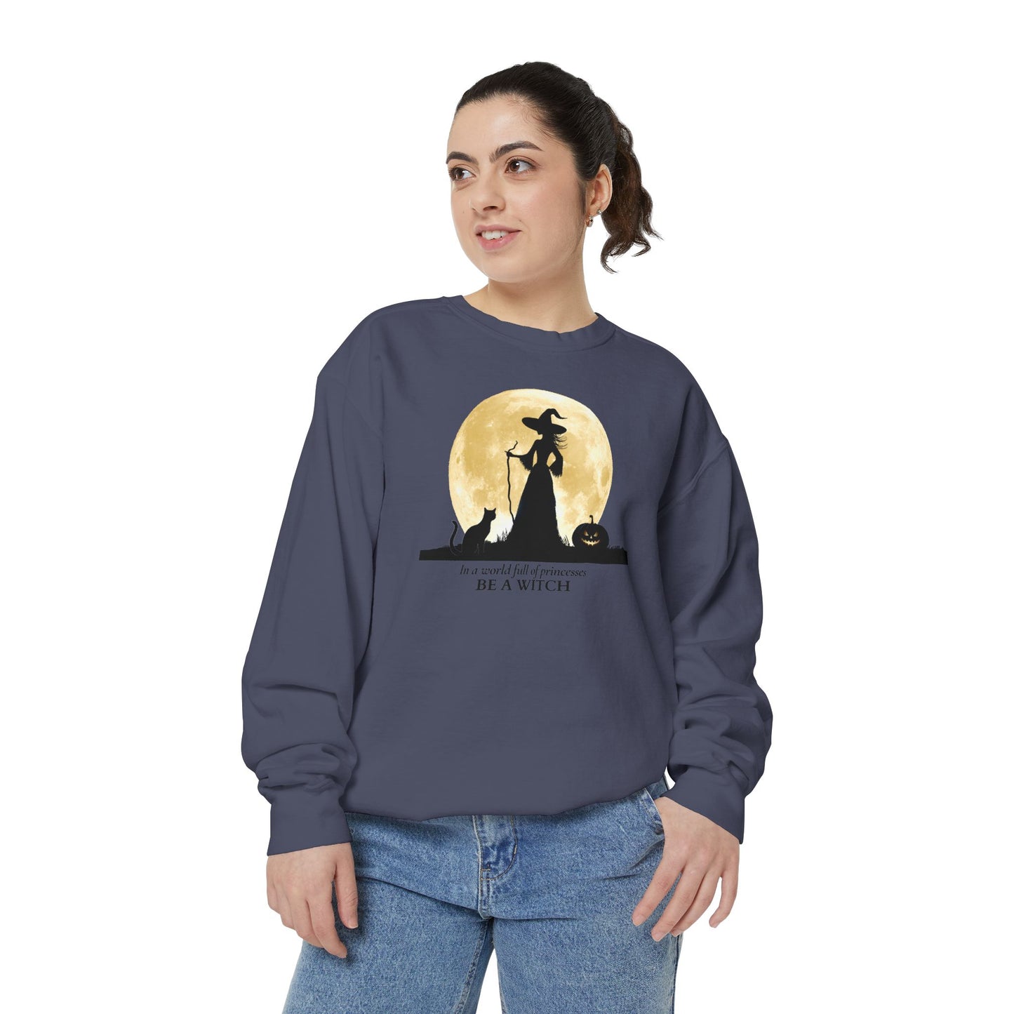 Be a Witch Yellow Moon Comfort Colors Sweatshirt