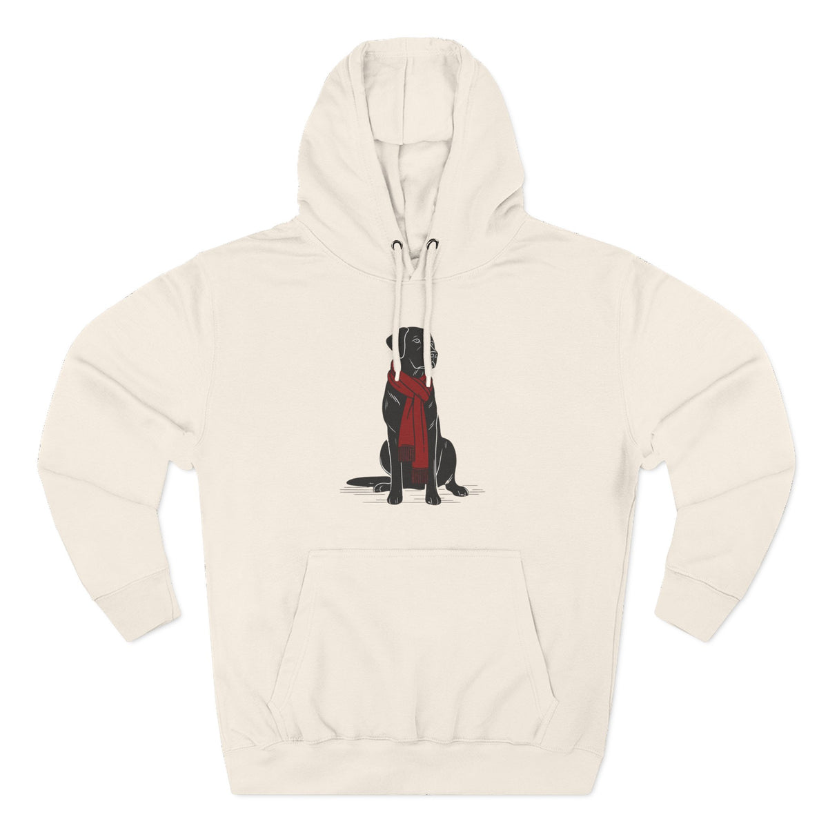 Black Lab Hoodie | Labrador Retriever Dog Sweatshirt with Red Scarf