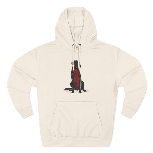 Black Lab Hoodie | Labrador Retriever Dog Sweatshirt with Red Scarf