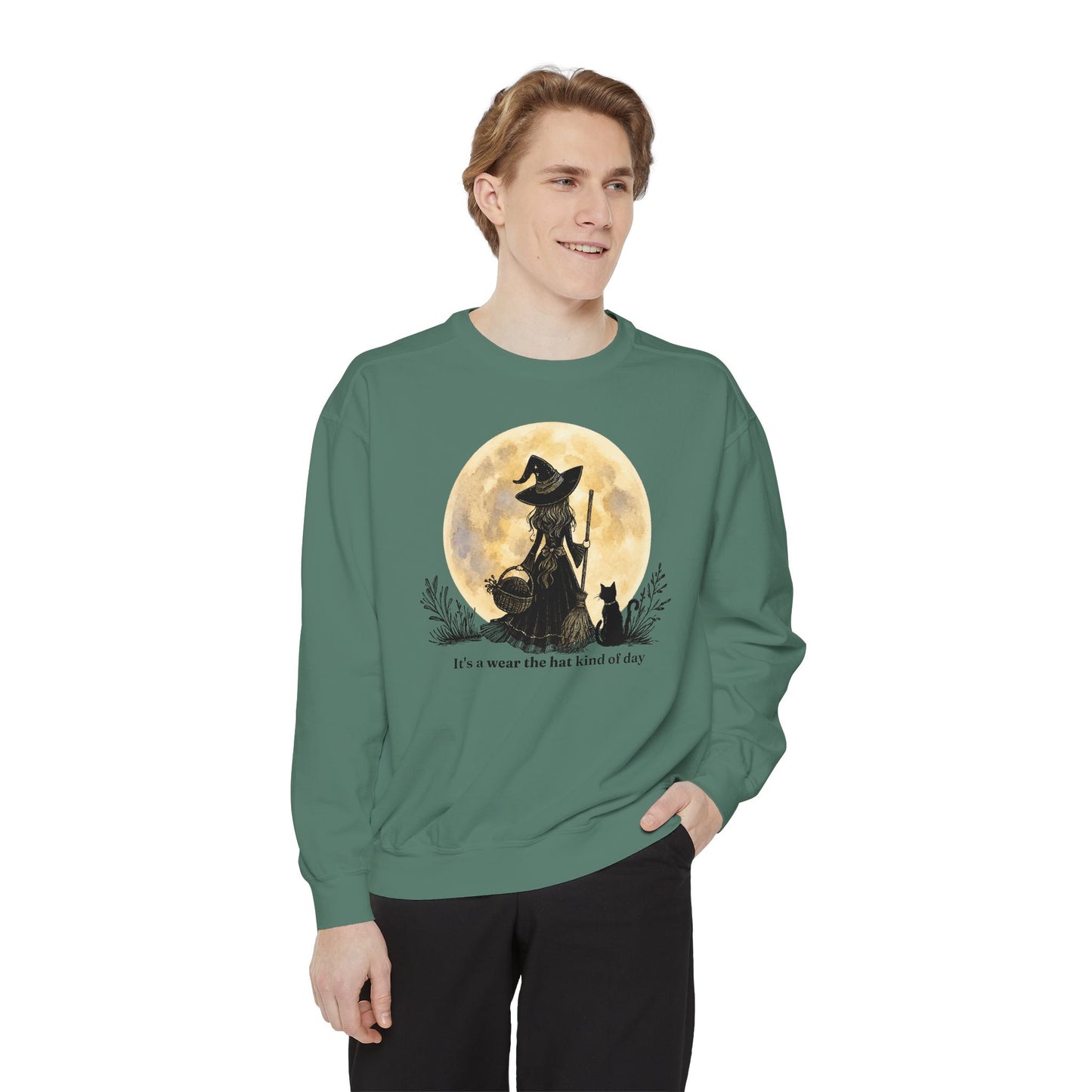 It's a Wear the Hat Kind of Day | Cozy Witch Crewneck Sweatshirt