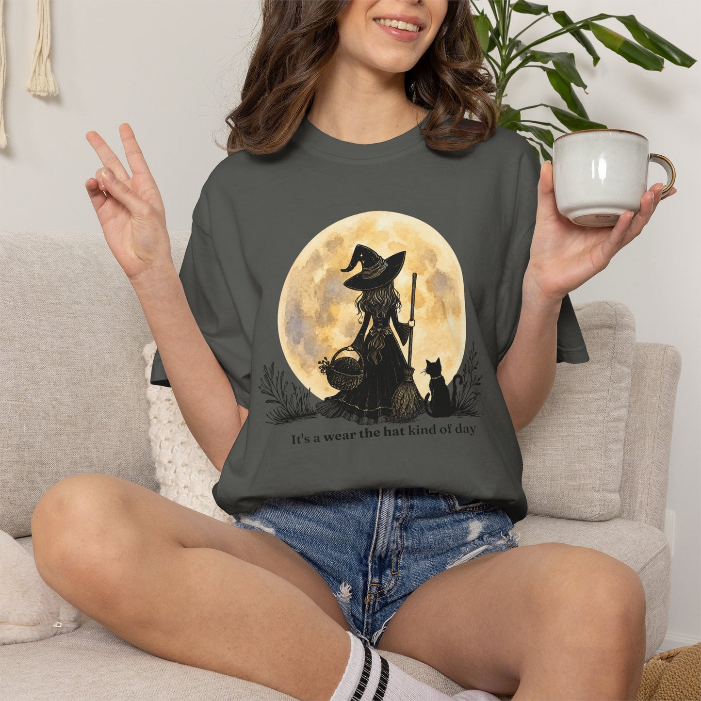 It's a Wear the Hat Kind of Day | Comfort Colors® Witch Graphic T-Shirt