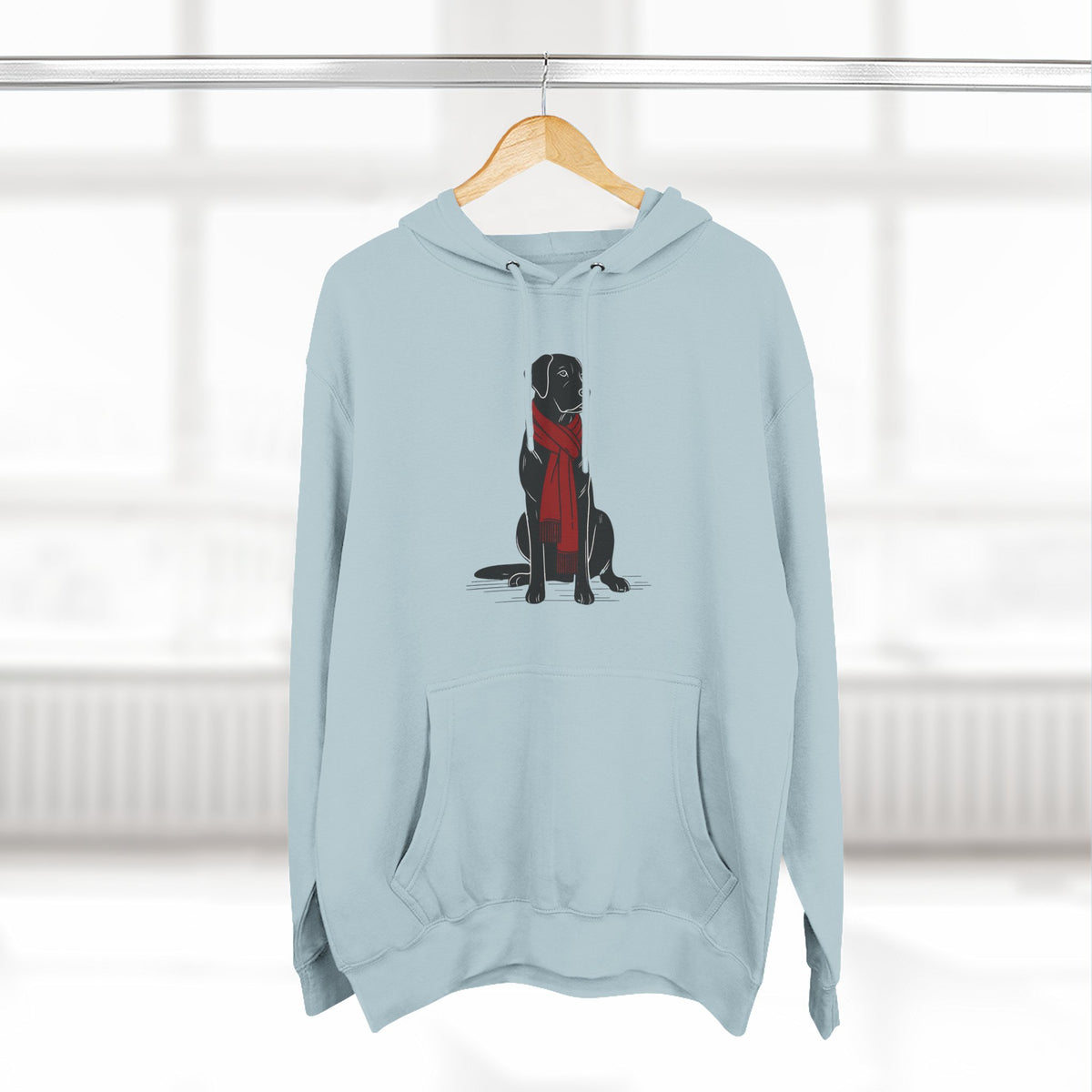 Black Lab Hoodie | Labrador Retriever Dog Sweatshirt with Red Scarf