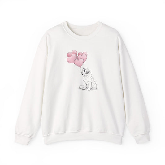Saint Bernard Heart Balloon Premium Sweatshirt | Storybook Den Edition